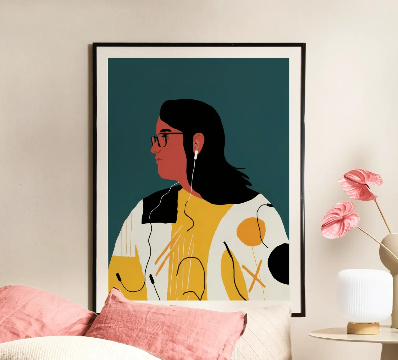 Fiducia della donna moderna poster con telaio in legno da Gaia Viesta