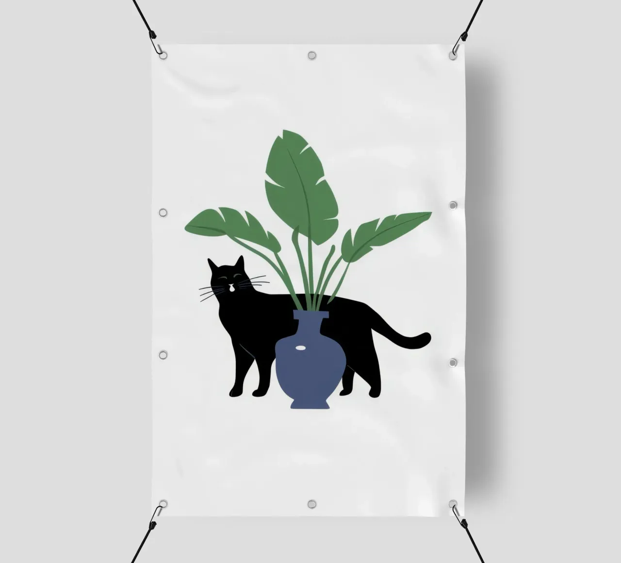Gatto in vaso ombra telo in pvc da Mark Solaria