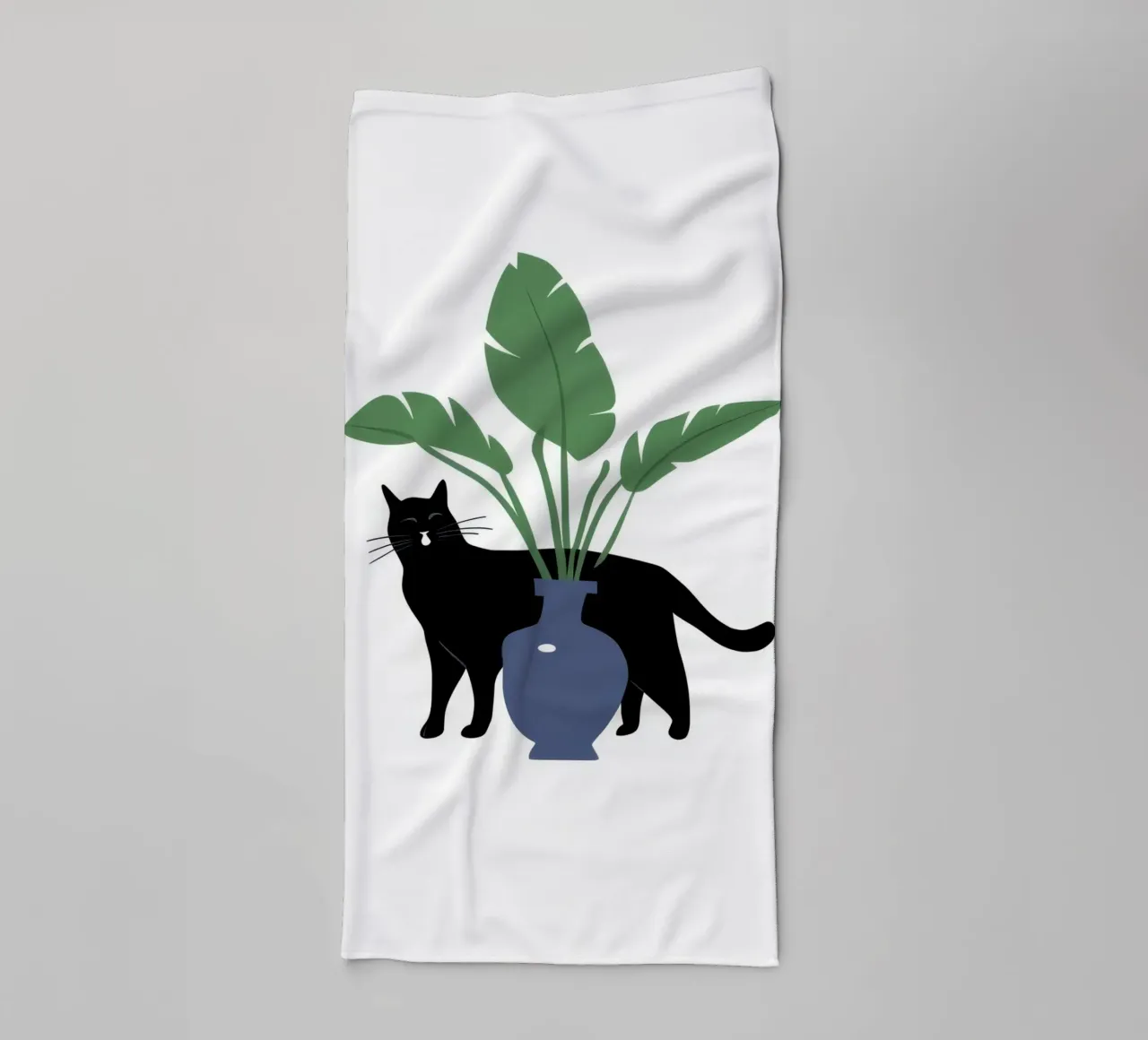 Chat dans un vase Ombre serviette de bain de Mark Solaria