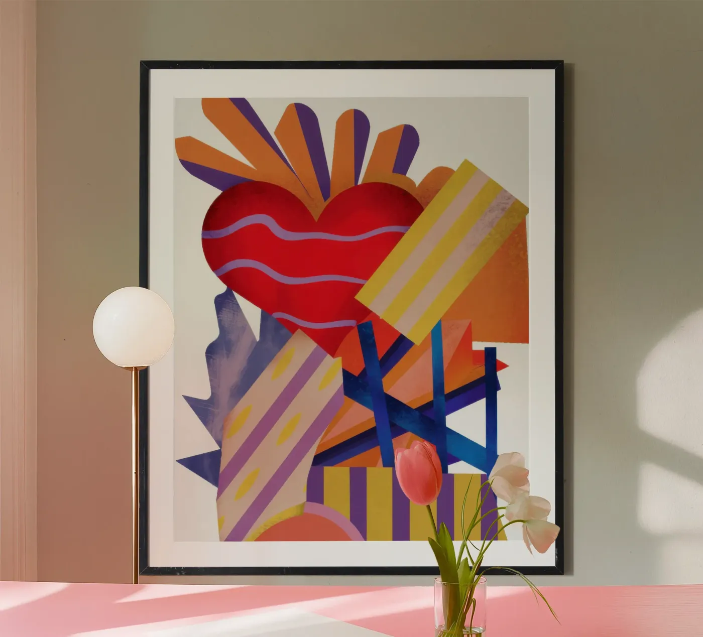 Abstract Bleeding Heart poster by Thistle Bloom