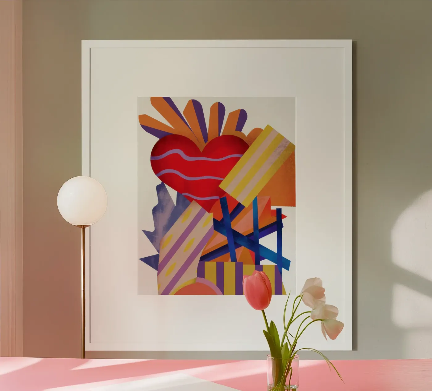 Abstract Bleeding Heart poster by Thistle Bloom