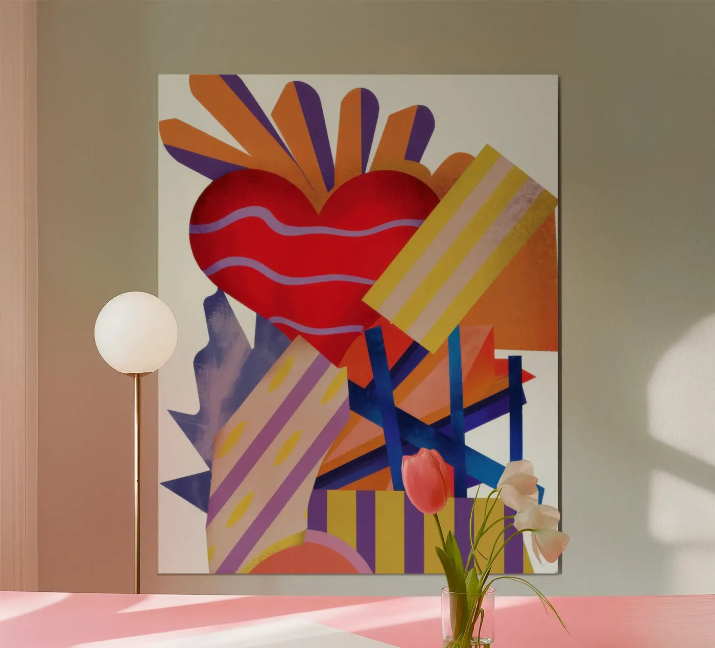 Abstract Bleeding Heart poster by Thistle Bloom
