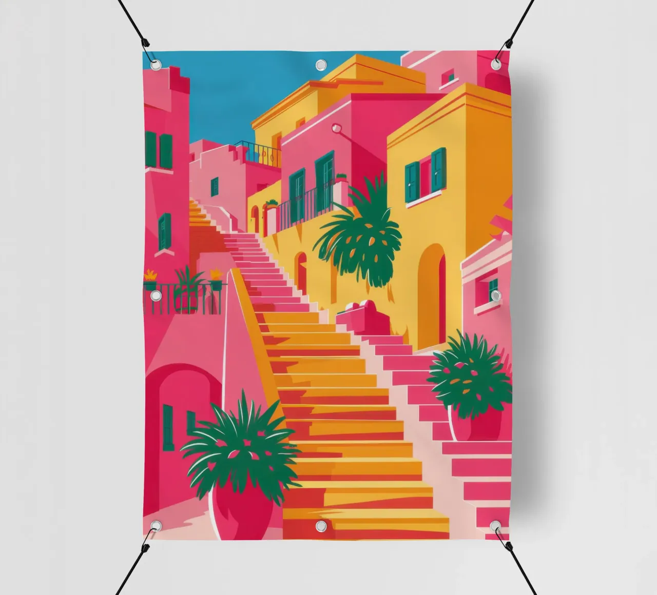Scena vibrante della scala telo in pvc da Gaia Viesta