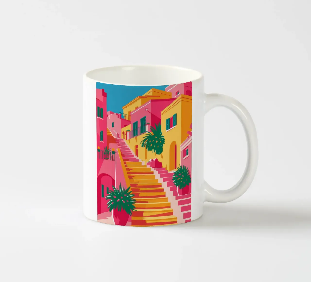 Scena vibrante della scala tazza in ceramica da Gaia Viesta