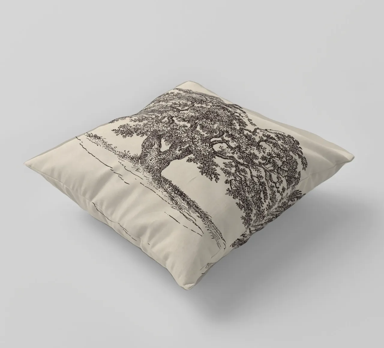 Oak Tree Sketch no. 1 cuscino da apoloprints