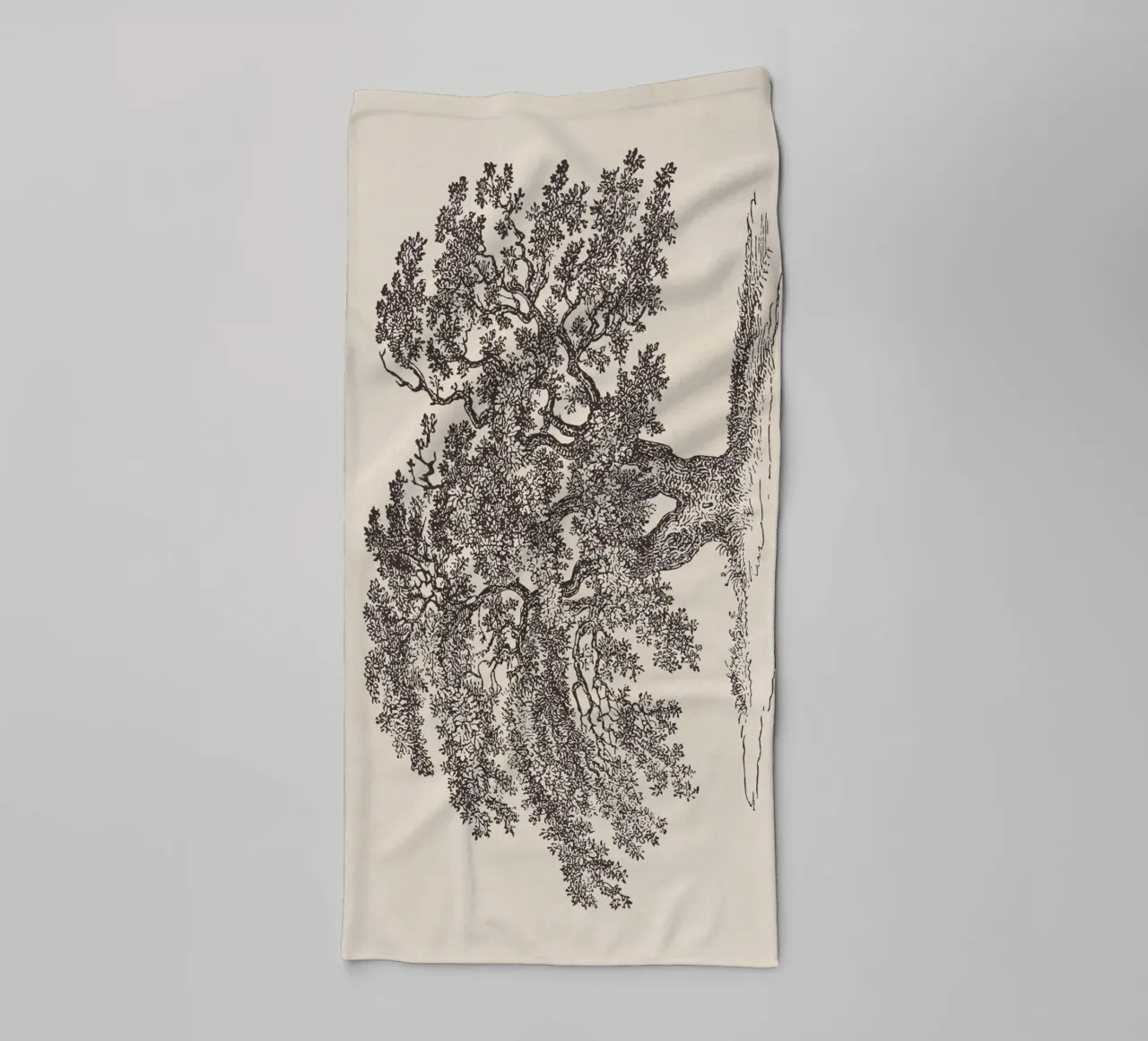 Oak Tree Sketch no. 1 asciugamano da bagno da apoloprints