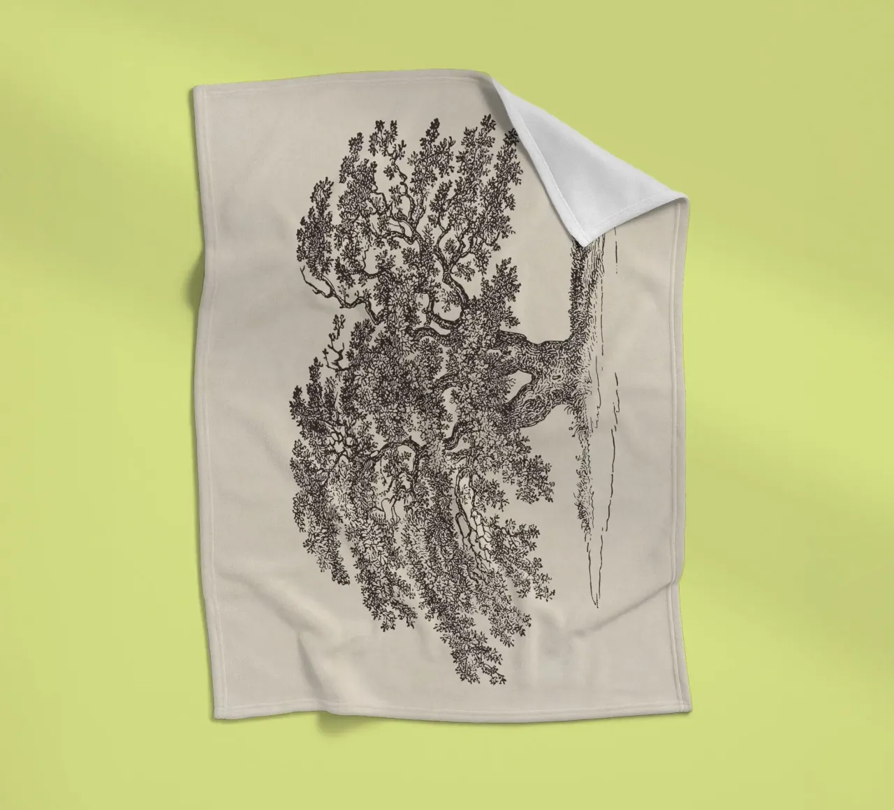 Oak Tree Sketch no. 1 coperta in pile da apoloprints