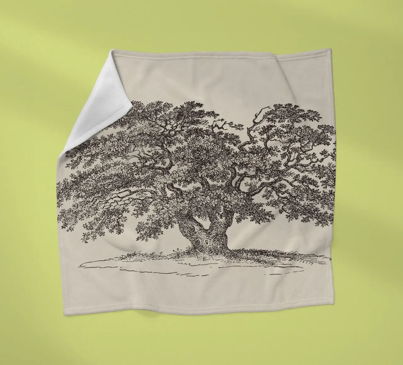 Oak Tree Sketch no. 1 manta de franela de apoloprints