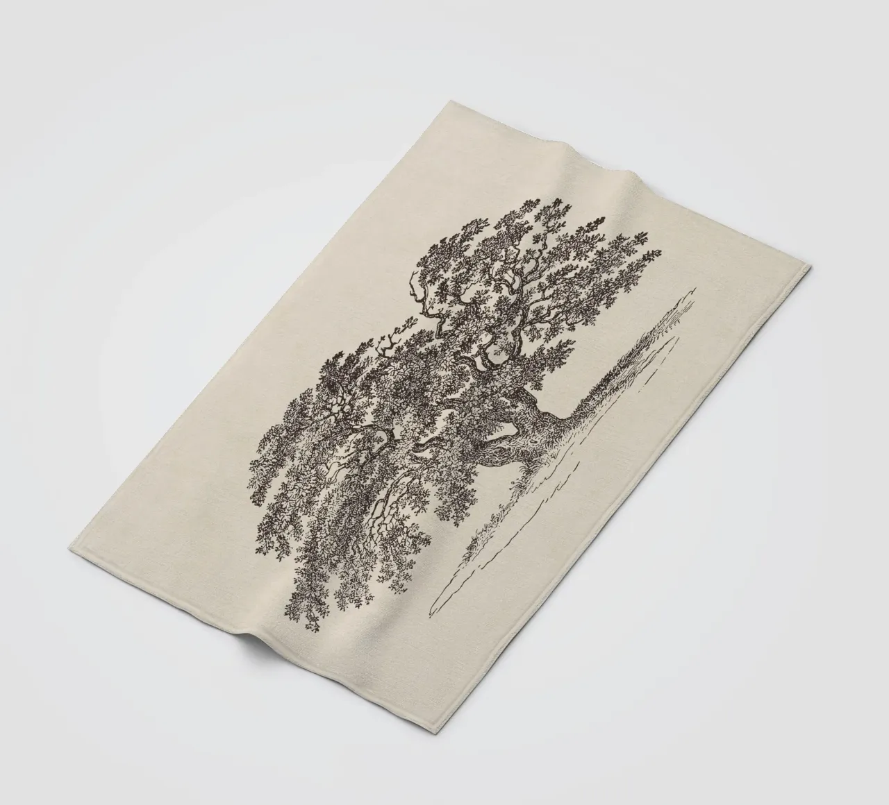 Oak Tree Sketch no. 1 coperta in pile da apoloprints