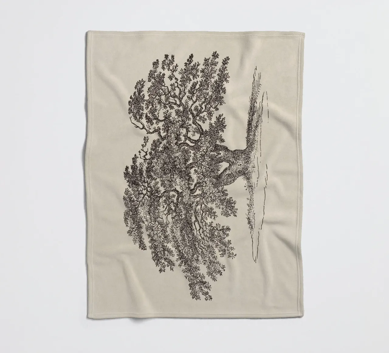 Oak Tree Sketch no. 1 manta de franela de apoloprints