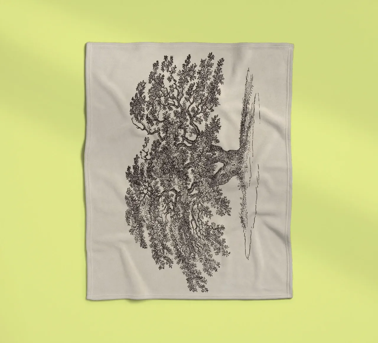 Oak Tree Sketch no. 1 manta de franela de apoloprints