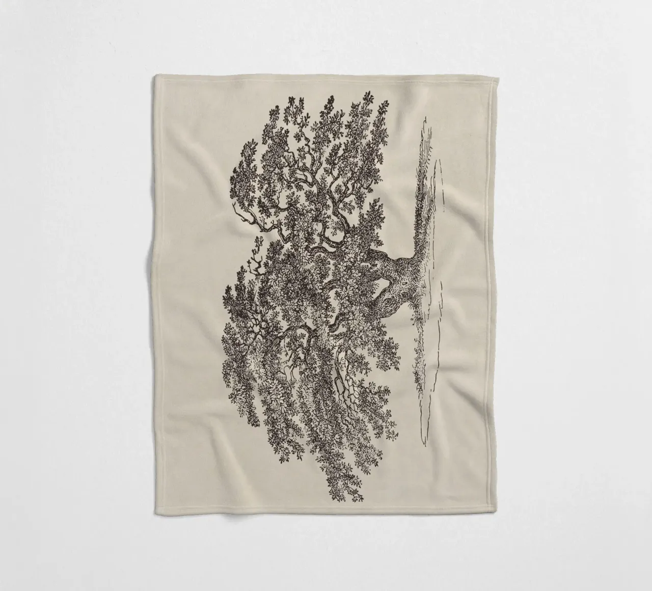Oak Tree Sketch no. 1 manta de franela de apoloprints