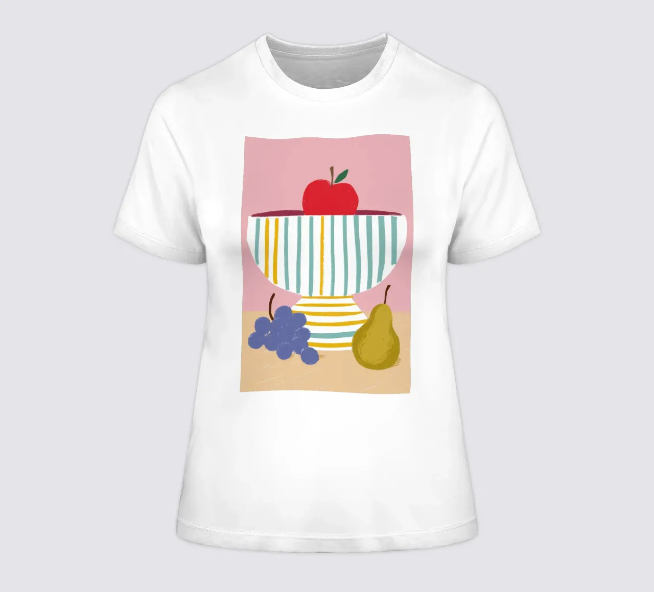 Frutta in ciotola a righe t-shirt da donna da Mark Solaria