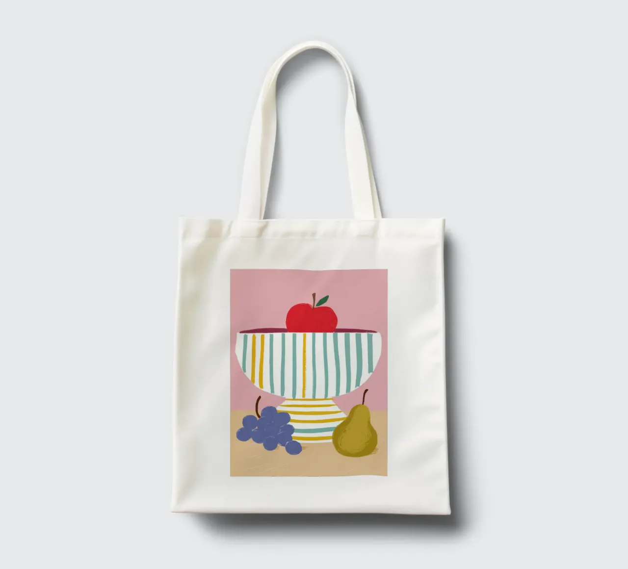 Frutta in ciotola a righe borsa in juta da Mark Solaria