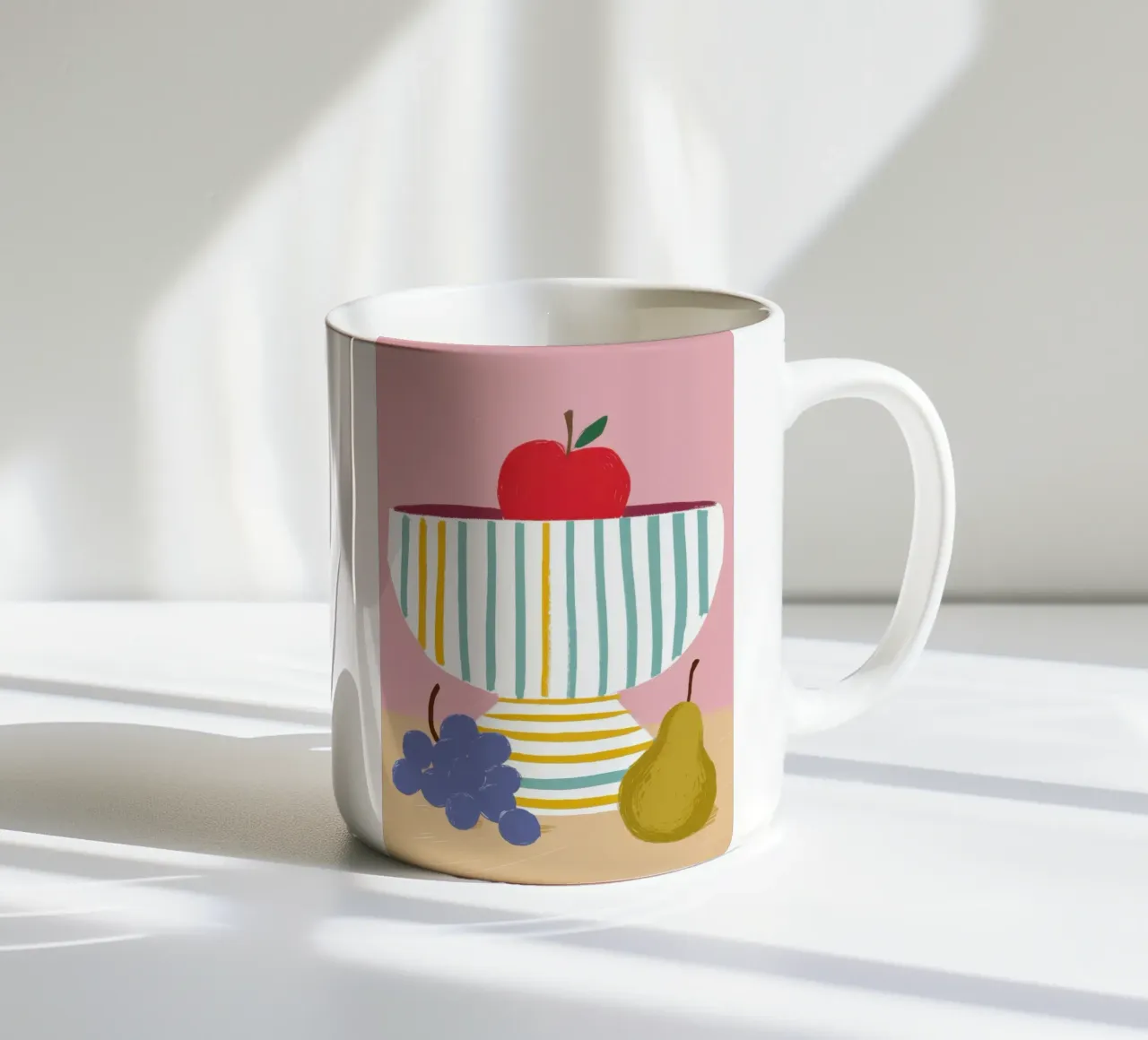 Frutta in ciotola a righe tazza in ceramica da Mark Solaria