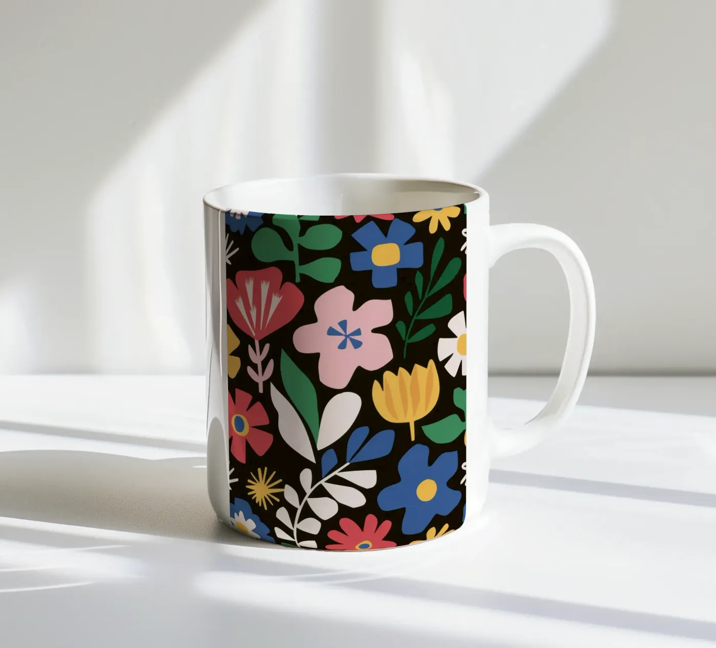 Joyful garden pattern ceramic mug by Thistle Bloom