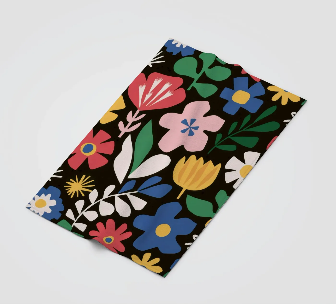 Joyful garden pattern fleece blanket by Thistle Bloom