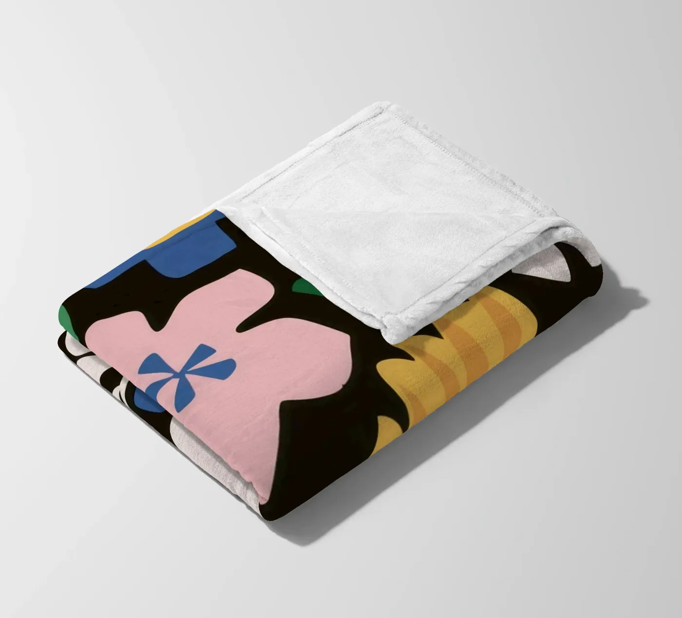 Joyful garden pattern fleece blanket by Thistle Bloom