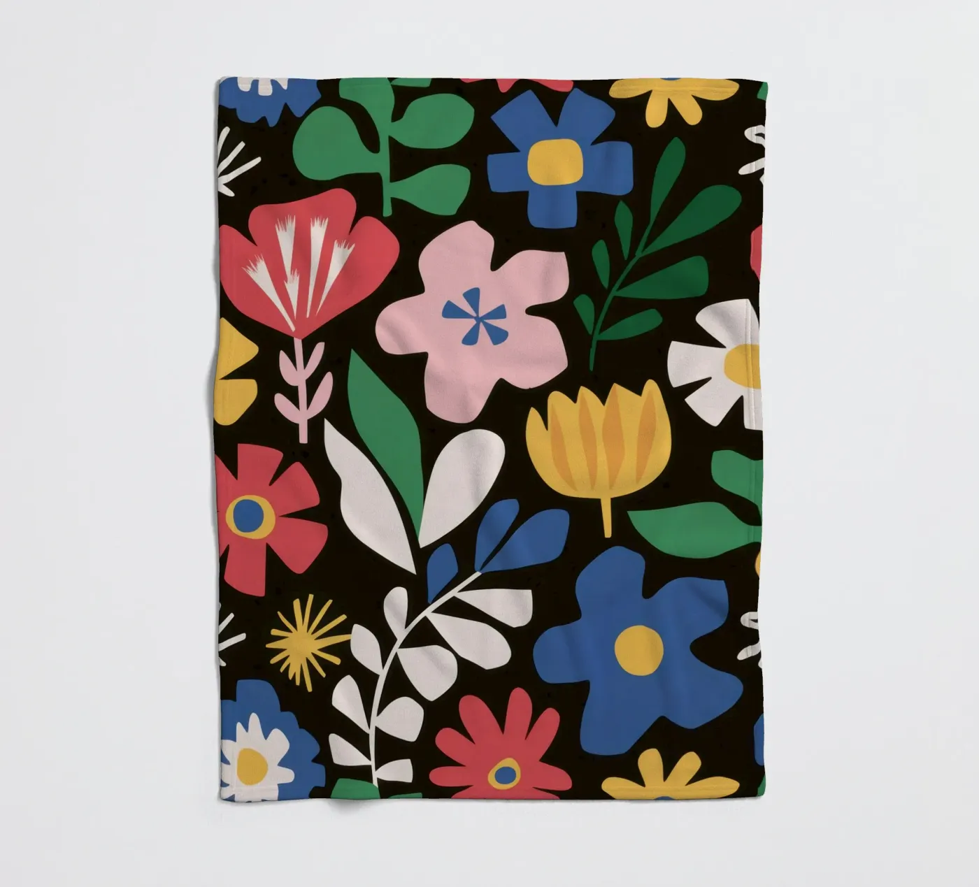 Joyful garden pattern fleece blanket by Thistle Bloom