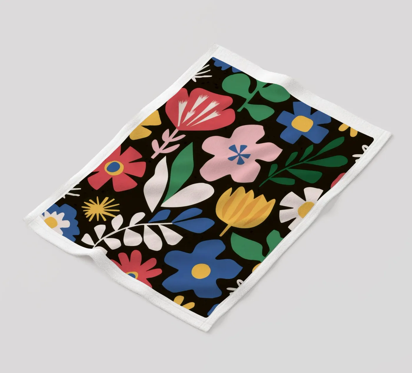 Joyful garden pattern fleece blanket by Thistle Bloom