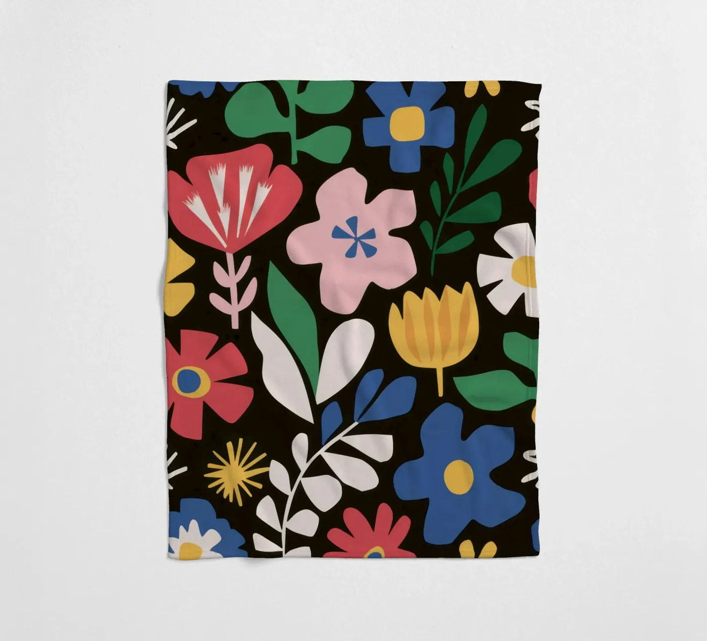 Joyful garden pattern fleece blanket by Thistle Bloom