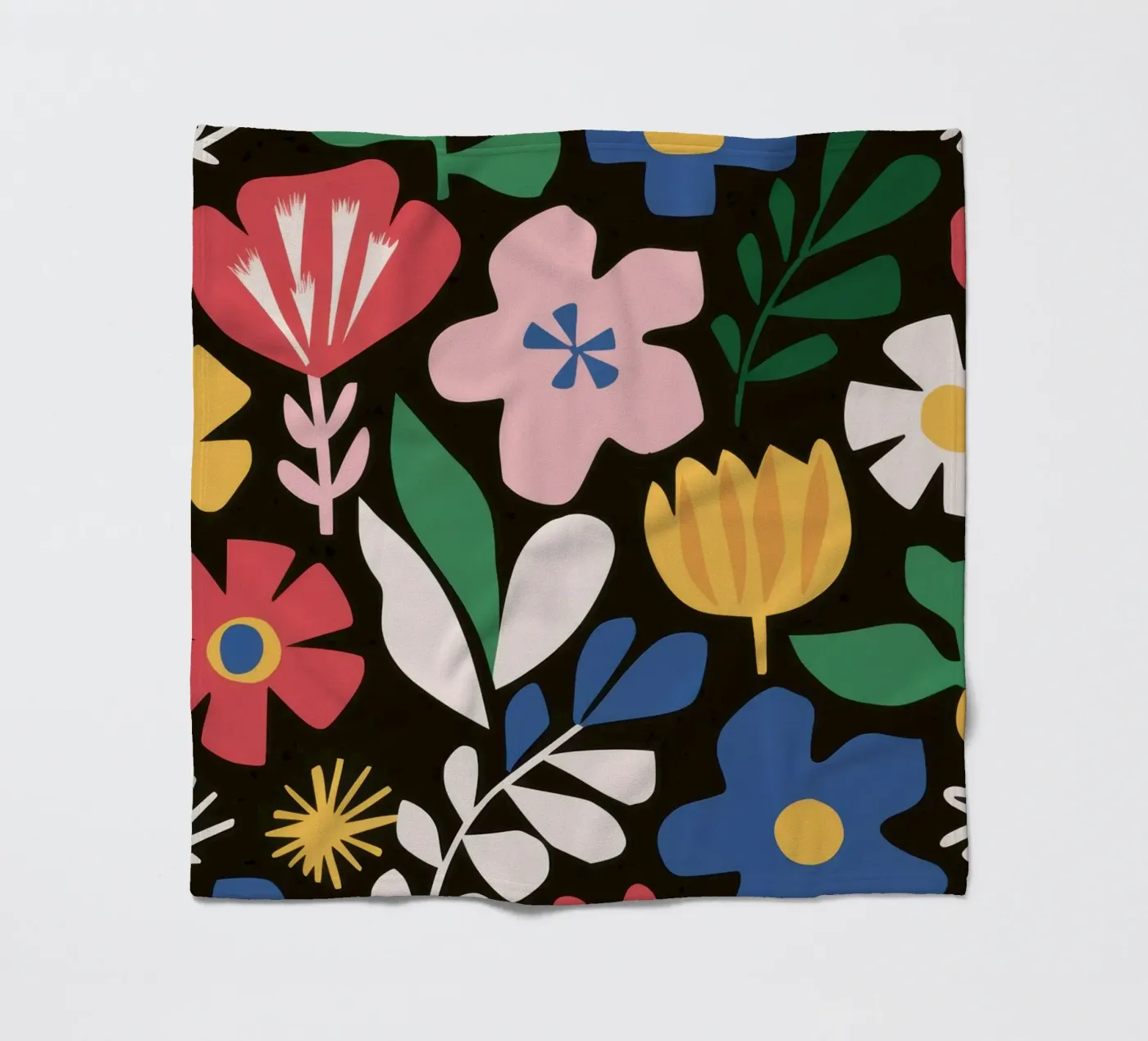 Joyful garden pattern fleece blanket by Thistle Bloom