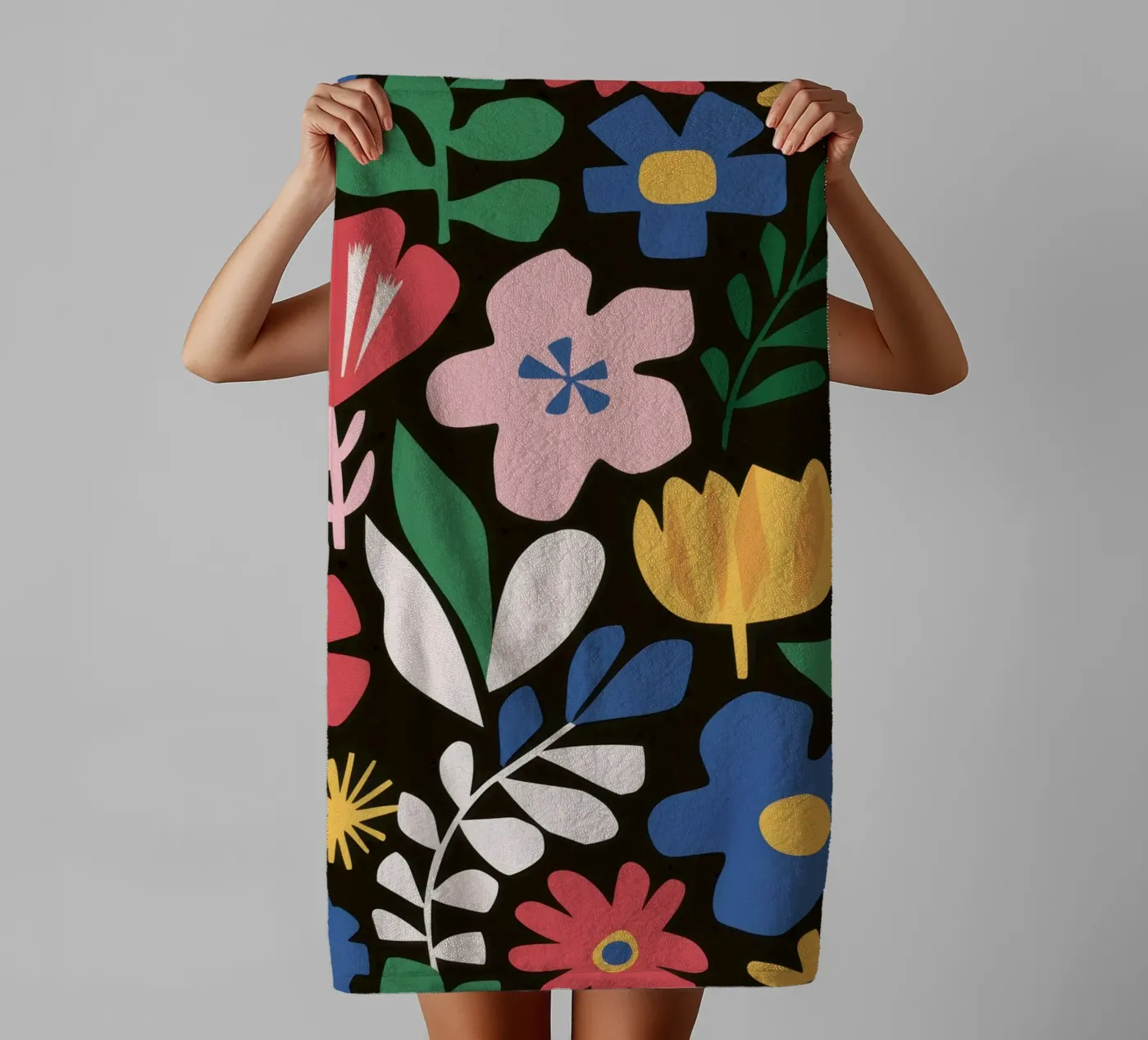 Joyful garden pattern towel by Thistle Bloom