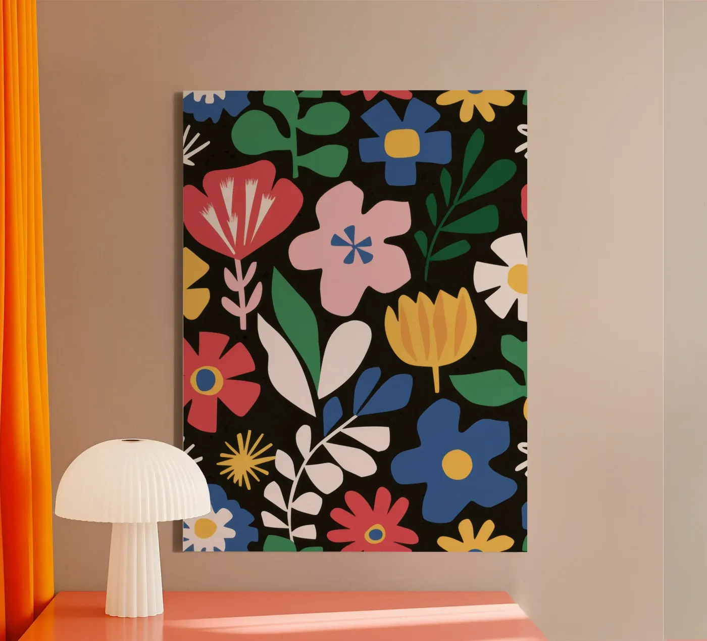 Joyful garden pattern canvas by Thistle Bloom