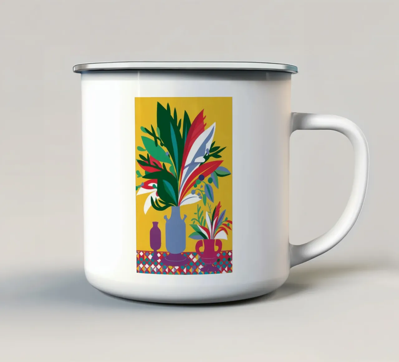 Cromatico Still life Burst tazza in smalto da Gaia Viesta