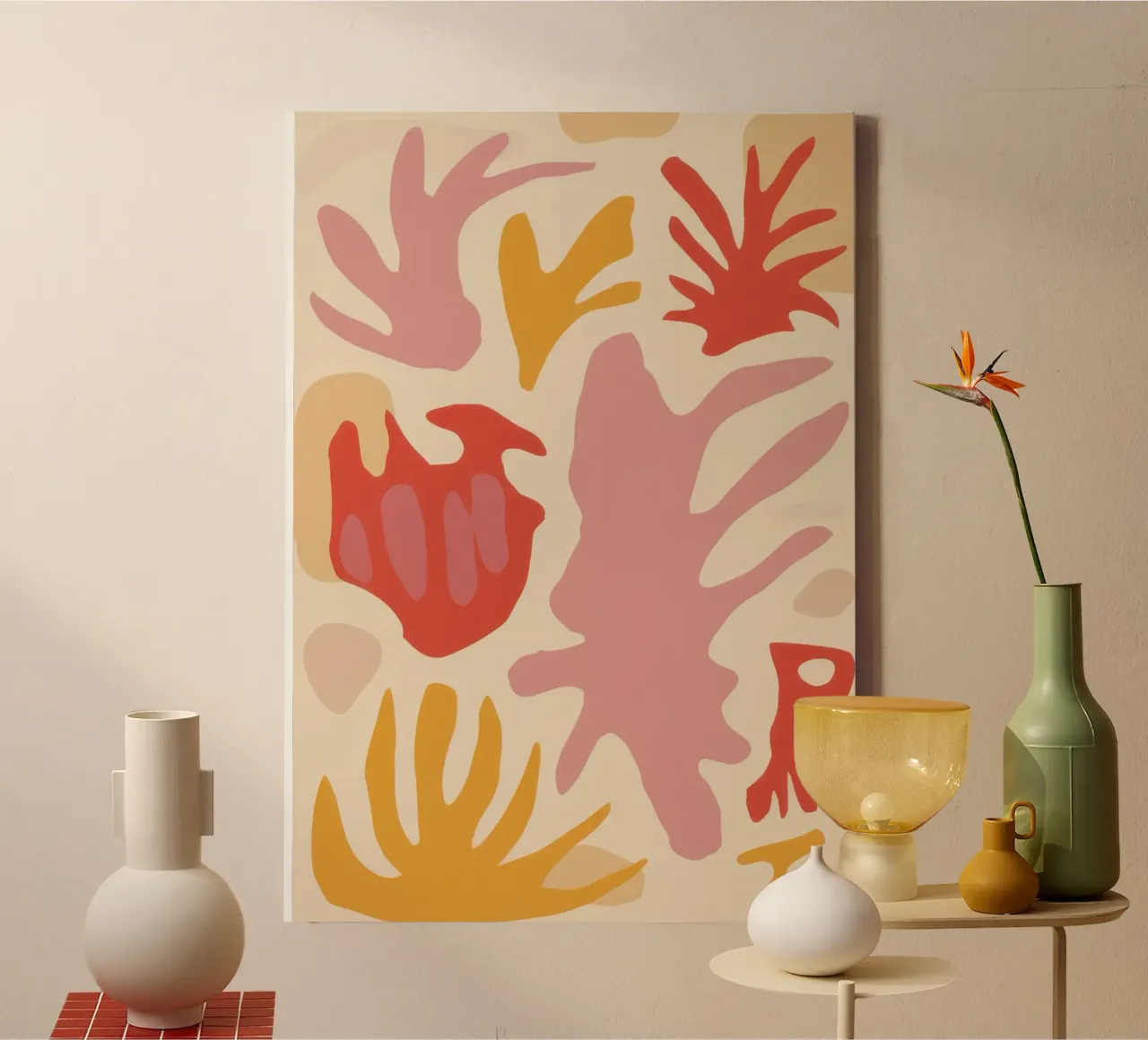 Speelse abstracte vormen canvas van Gaia Viesta