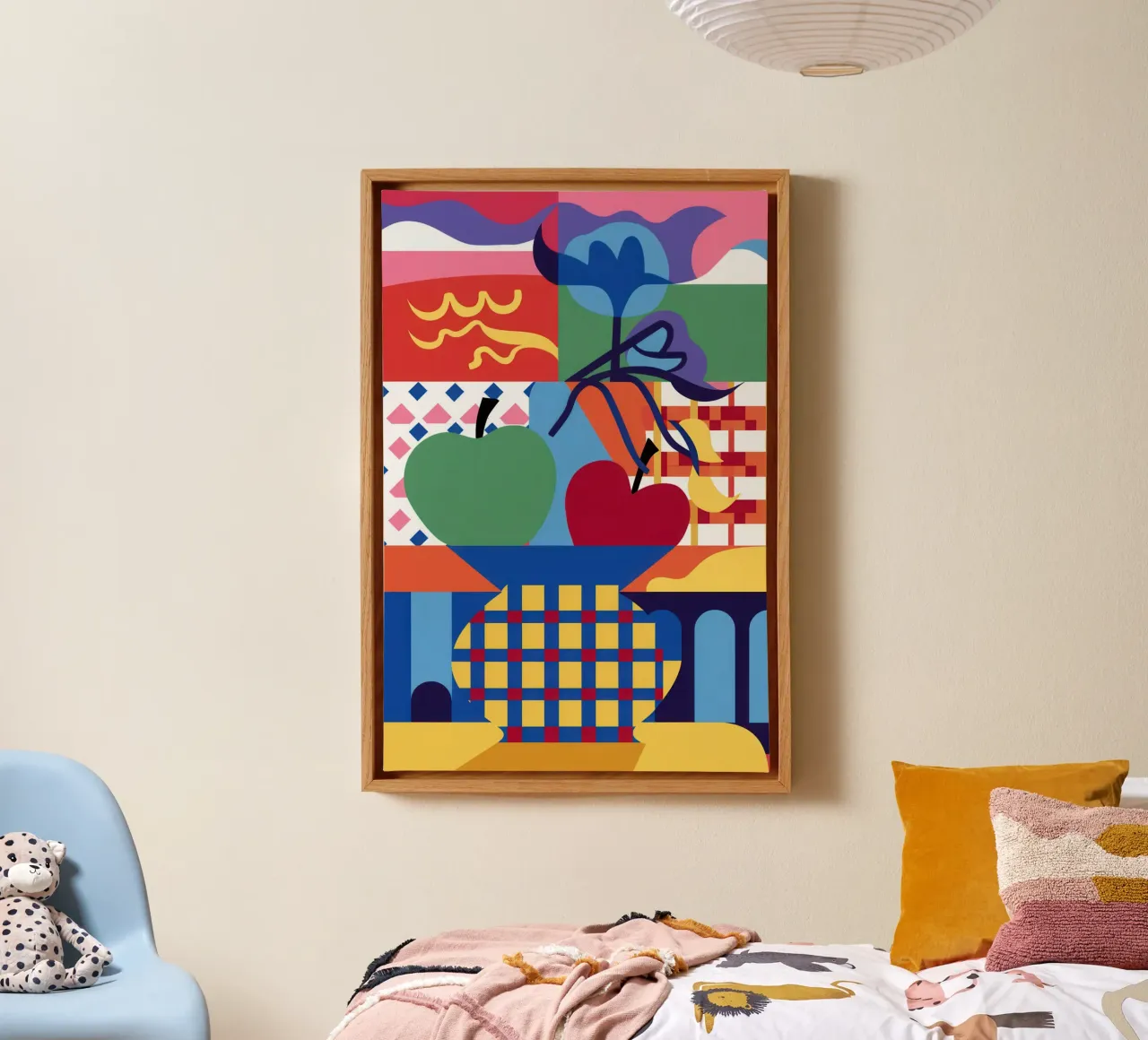 Color Block Still Life canvas with Floater frame by Thistle Bloom