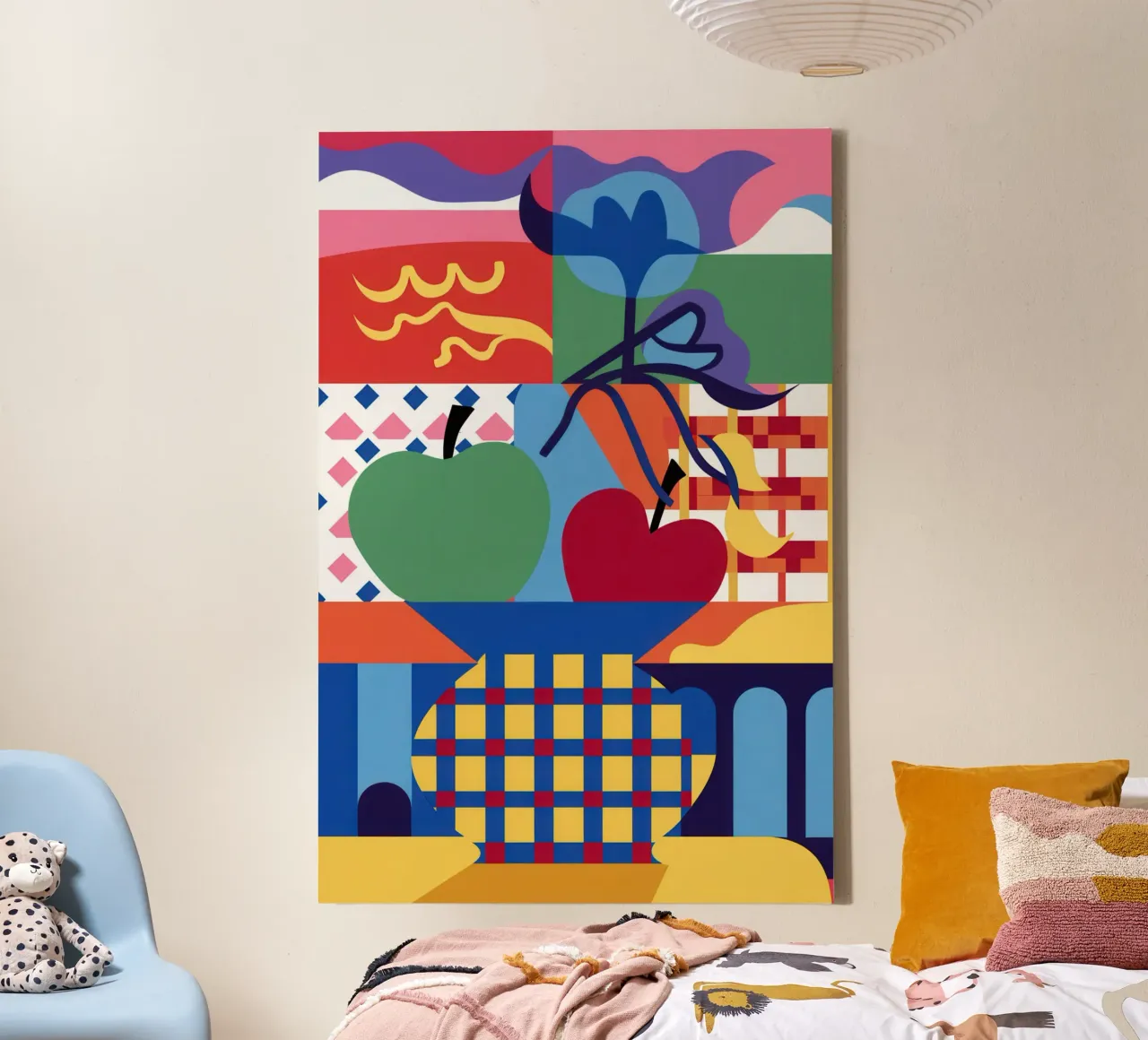 Color Block Still Life canvas with Floater frame by Thistle Bloom