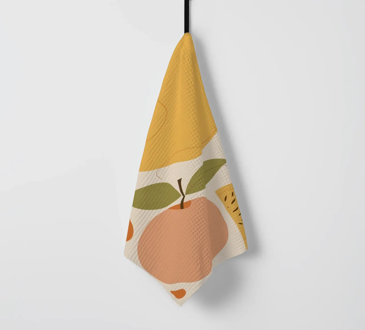 Abstract Peach Slices tea towel by Mark Solaria