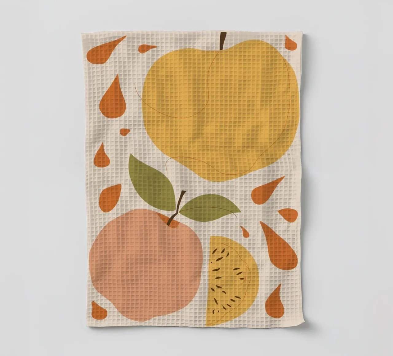 Abstract Peach Slices tea towel by Mark Solaria