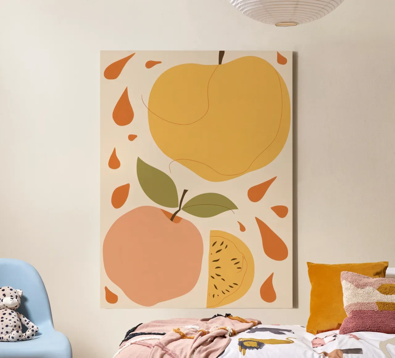 Abstract Peach Slices canvas by Mark Solaria