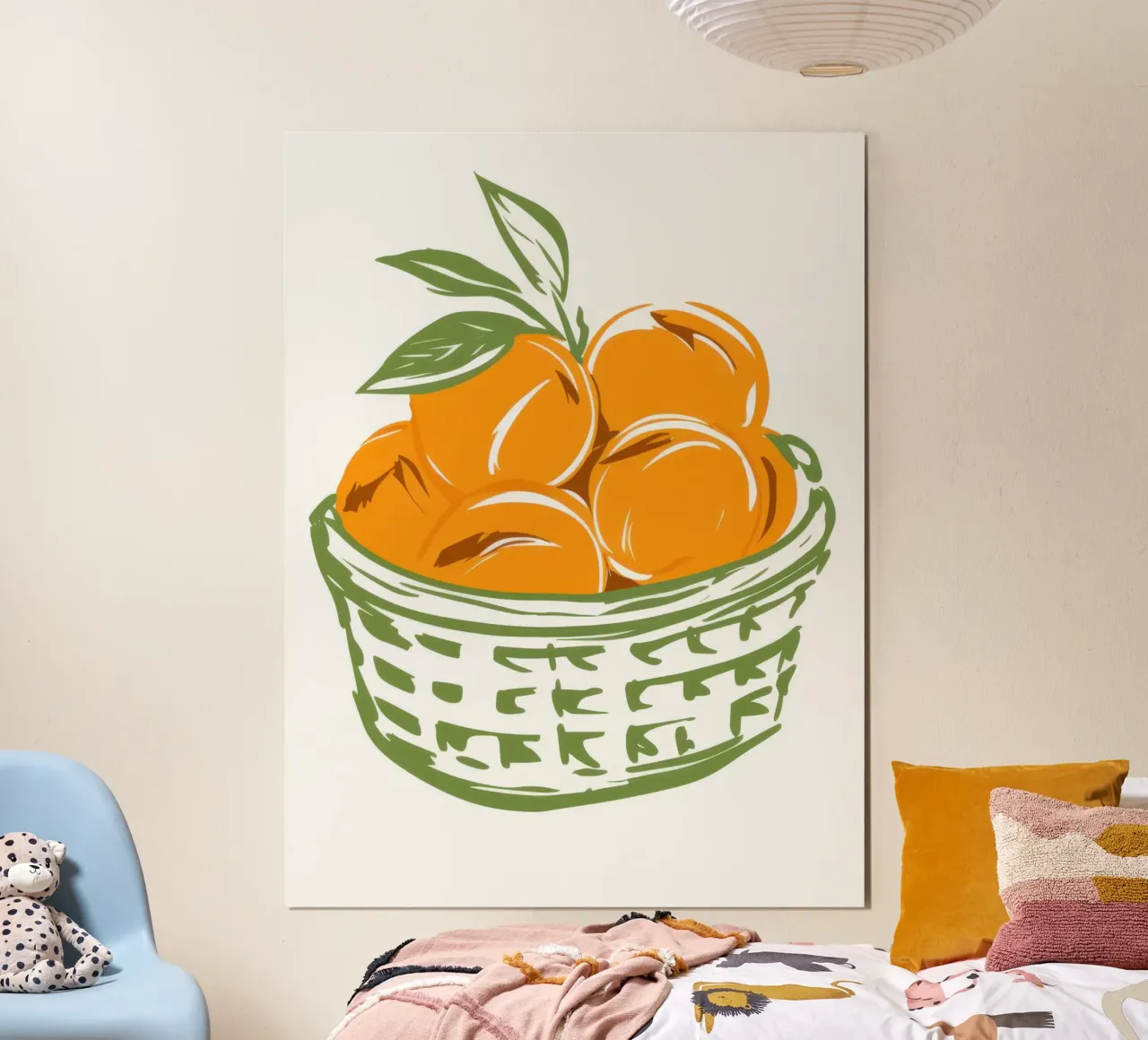 Cesto di sole poster con telaio in legno da Gaia Viesta