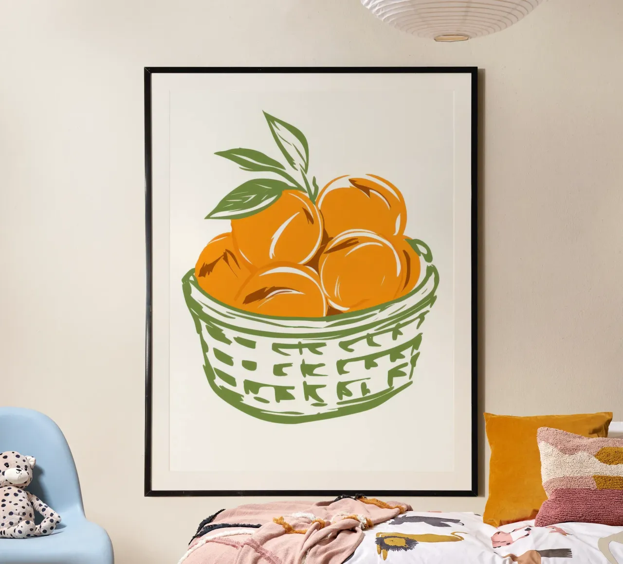 Cesto di sole poster con telaio in legno da Gaia Viesta