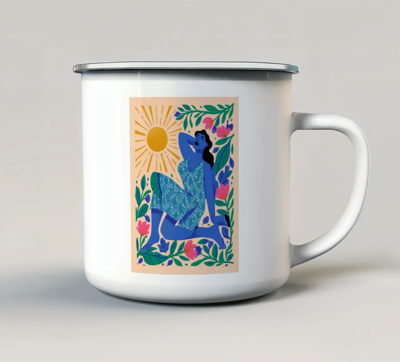 Dea del Sole tazza in smalto da Thistle Bloom