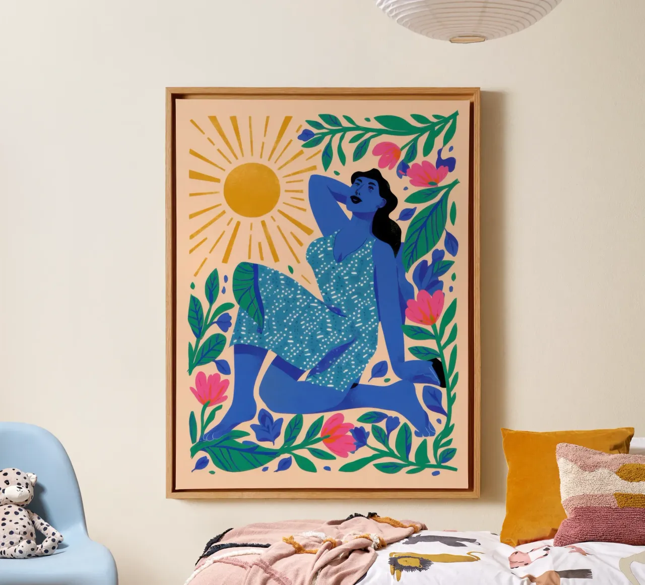 Goddess of the Sun canvas with Floater frame by Thistle Bloom