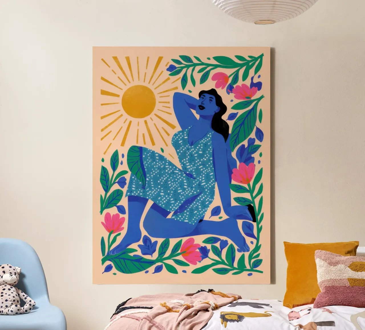 Goddess of the Sun canvas with Floater frame by Thistle Bloom