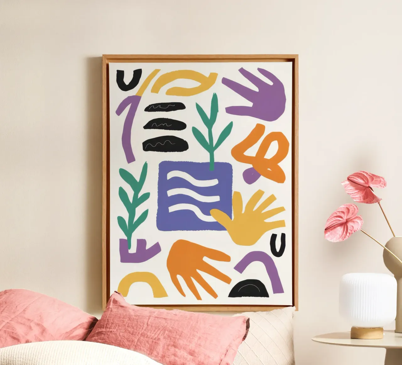 Abstracte speelse vormen canvas van Gaia Viesta