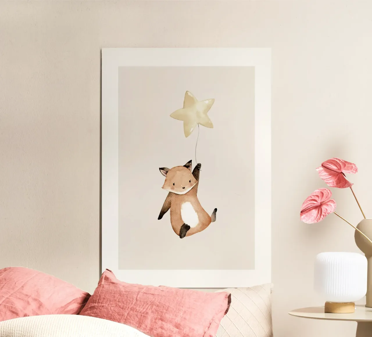 Volpe con palloncino a stella poster da muench benjamin