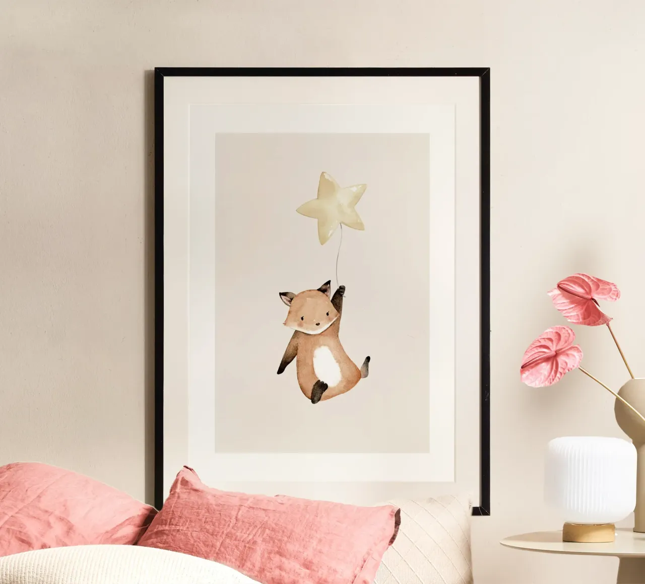Volpe con palloncino a stella poster da muench benjamin