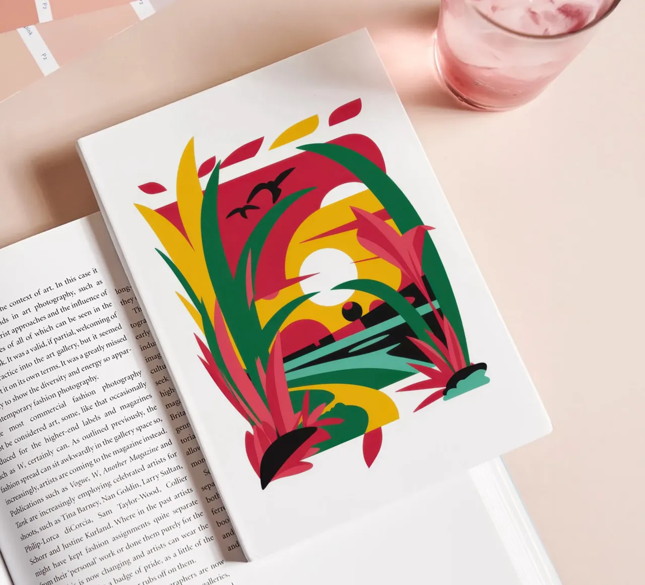 Abstract Sunset Bird notebook by Thistle Bloom