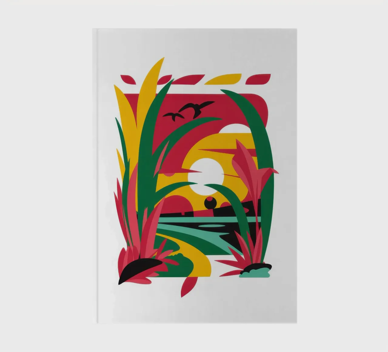Abstract Sunset Bird notebook by Thistle Bloom