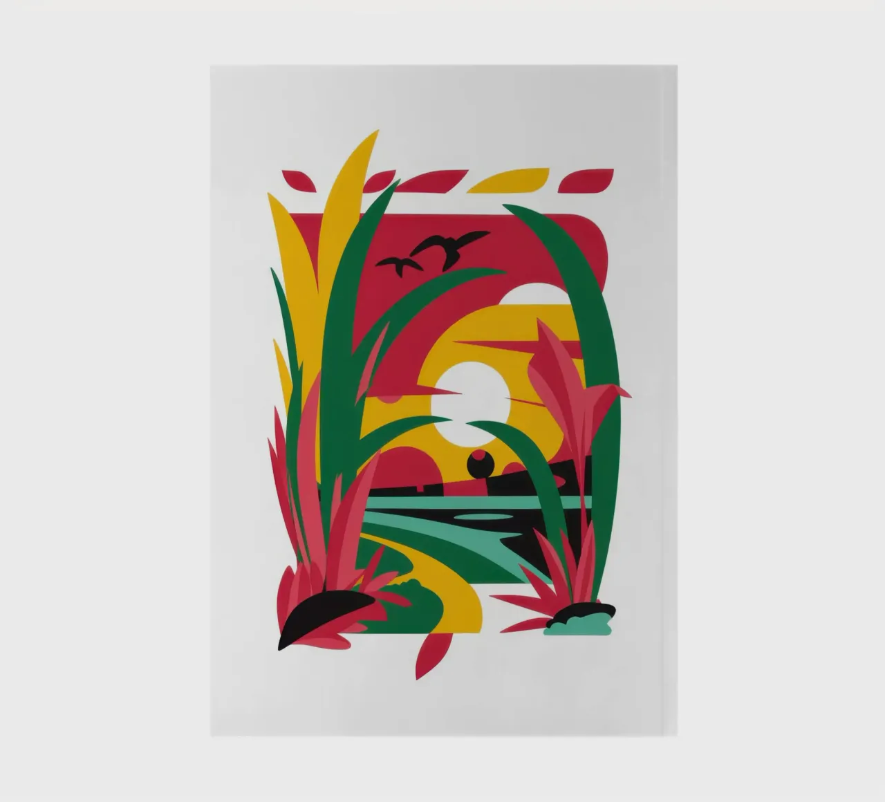 Abstract Sunset Bird notebook by Thistle Bloom