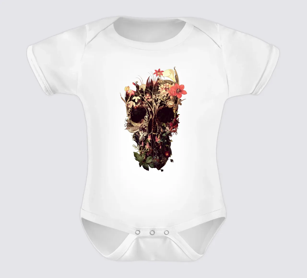 Bloom Skull body neonato maniche corte da Ali Gulec
