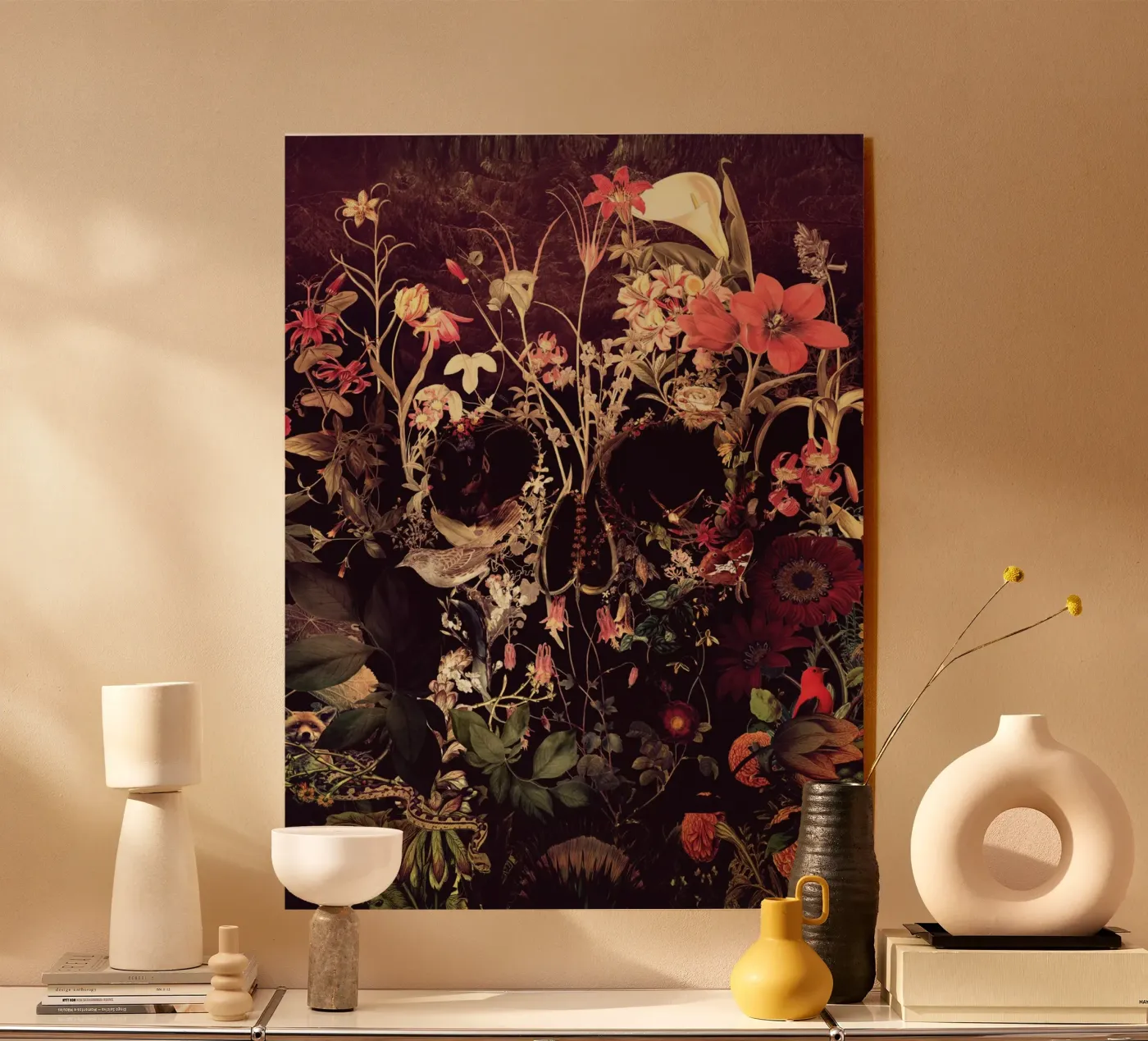 Bloom Skull Acryl-Glas von Ali Gulec