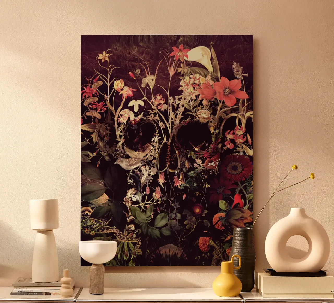 Bloom Skull alluminio dibond da Ali Gulec