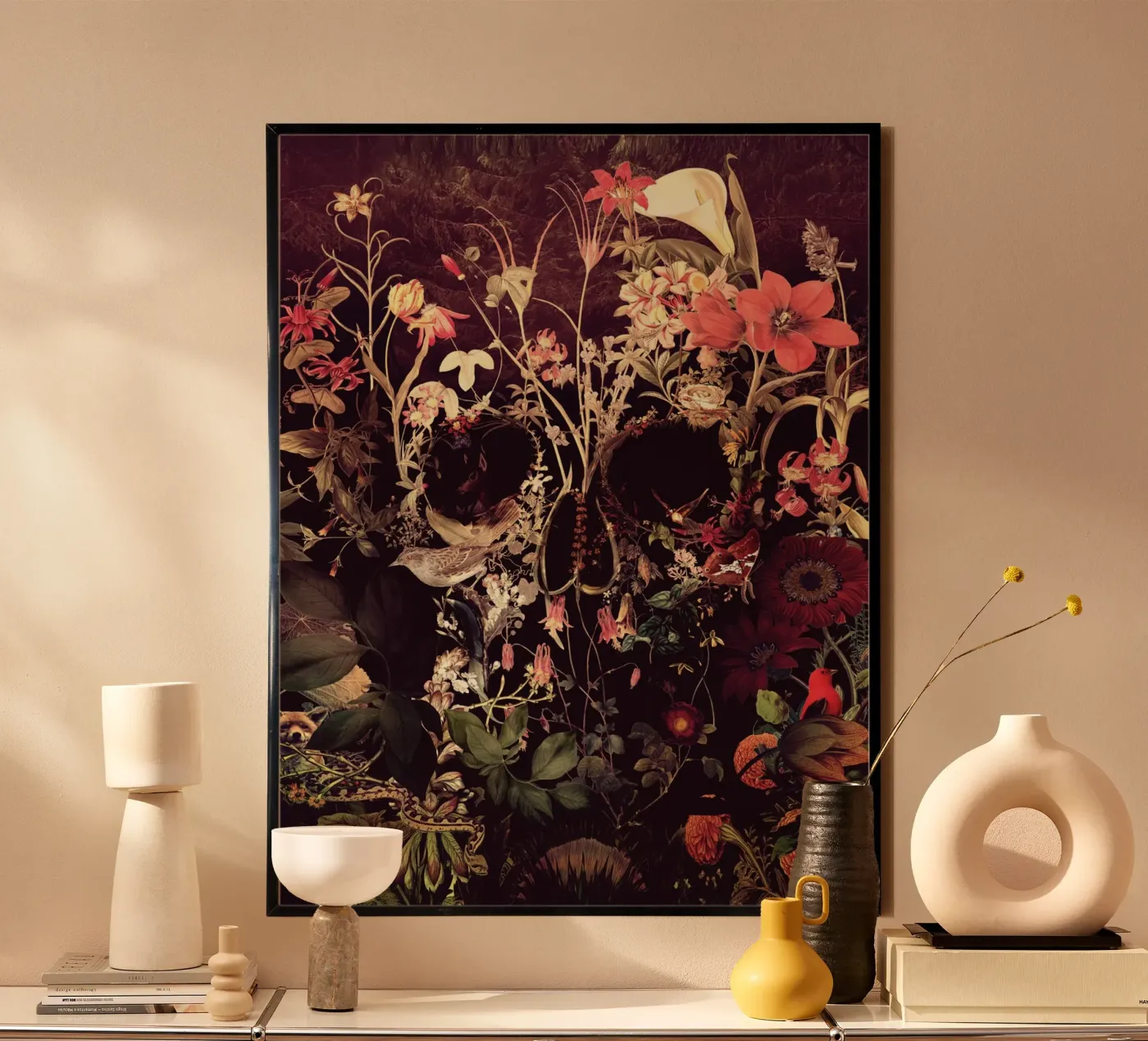 Bloom Skull poster van Ali Gulec